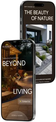 Summer Gardens website shown on two phones