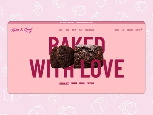 Rise & Loaf bakery marketing graphic