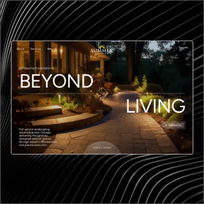 Summer Gardens outdoor living space marketing graphic
