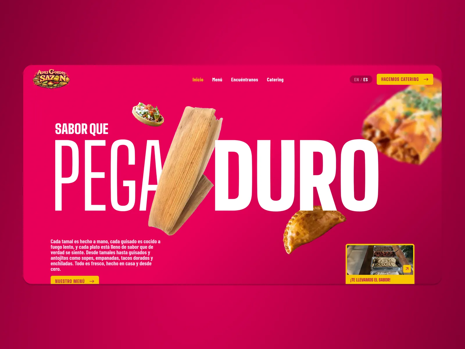 Adri Gordis - Custom bilingual website for Mexican street food vendor