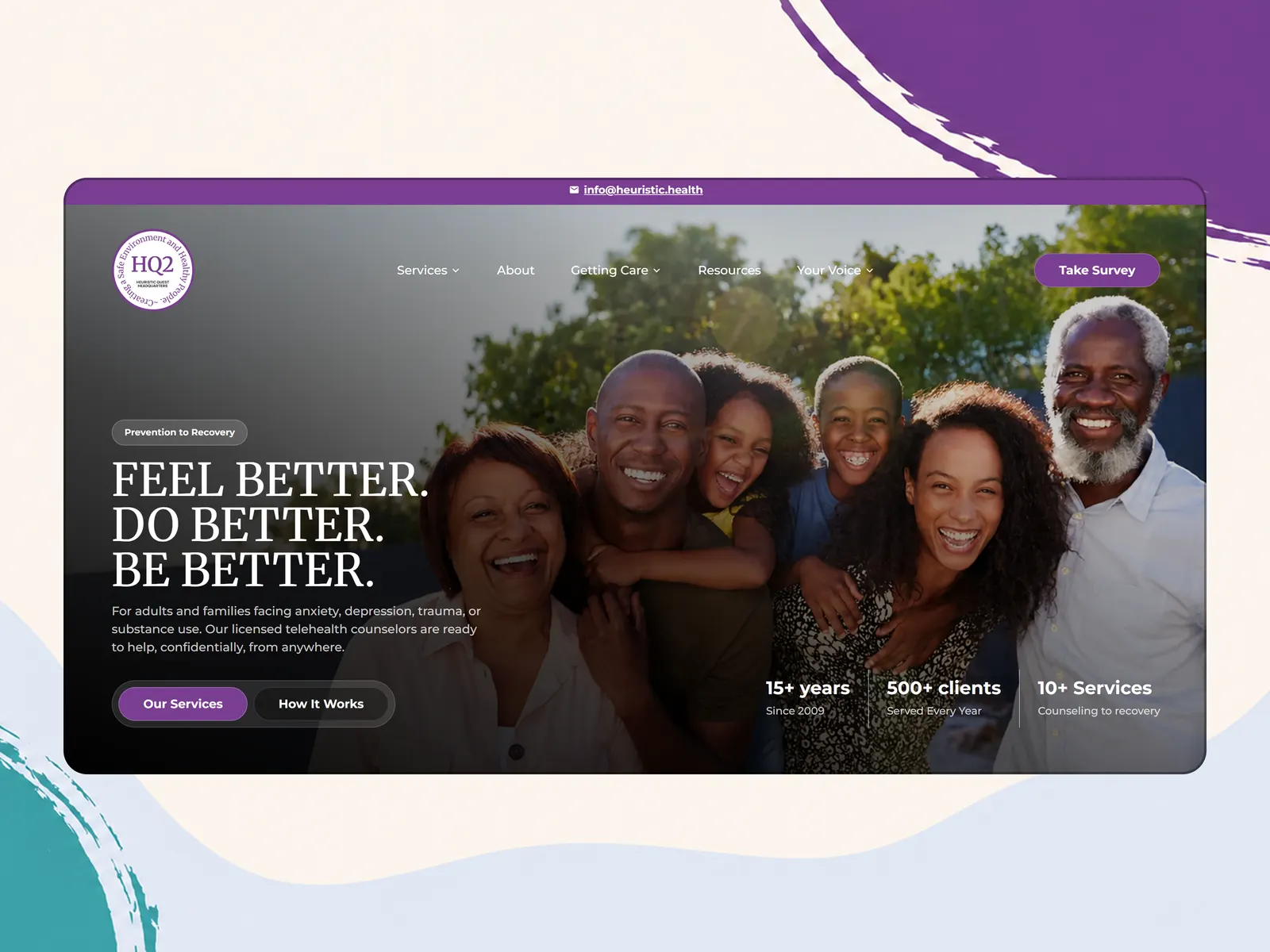 Heuristic Health - Custom website for mental health and substance use treatment center