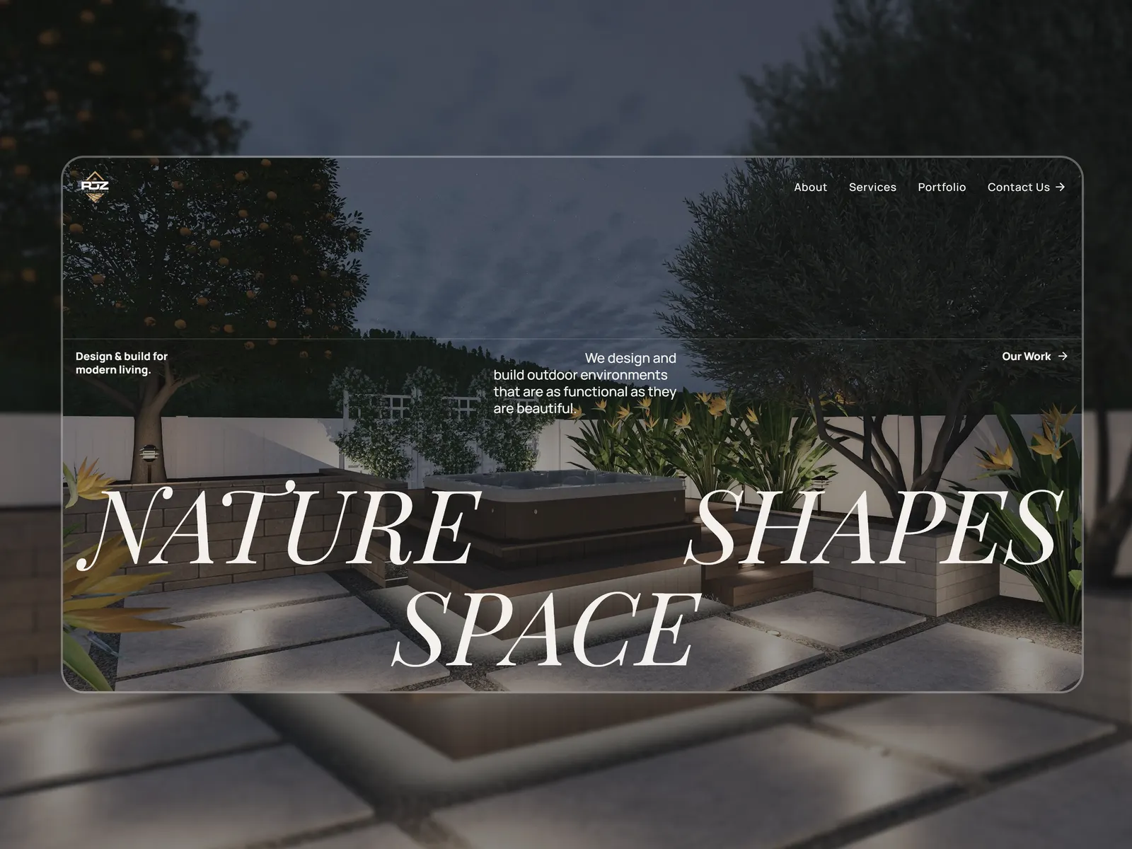 RDZ - Custom website for outdoor landscape and hardscape company